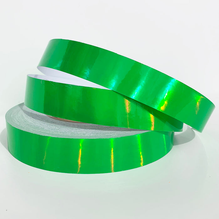 Fluorescent Green Holographic Rainbow Tape (150 feet)